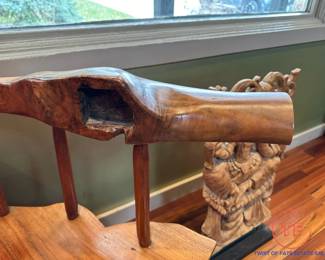 Antique Natural Hand Carved Root Corner Chair