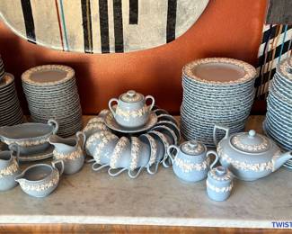 WEDGEWOOD Embossed Queensware LARGE China Set