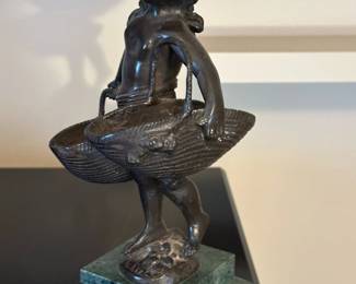 After AUGUSTE MOREAU Bronze Sculpture Girl with Baskets (S BIZARD)