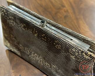 JUDITH LEIBER Vintage Snakeskin Clutch Purse