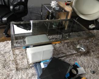 Chrome and glass coffee table