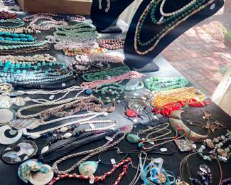 Tons of incredible beads, most super vintage and all genuine stones, 