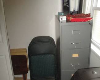 FILE CABIONET AND FOLDING CHAIRS