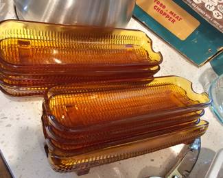 Amber colored corn trays