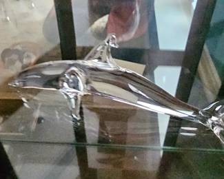French small glass dolphin 
