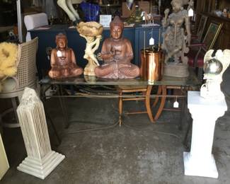 Wood carved statues, decor