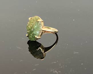 jade stone gold ring