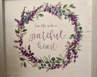 live life with a grateful heart wall art
