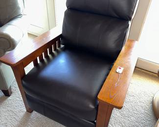 Mission Style Leather Recliner