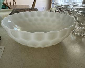 Milk Glass Bubble Bowl