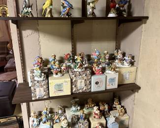 Lennox birds and a lot of Cherished Teddies.  