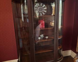 Victorian Curved Front China Cabinet