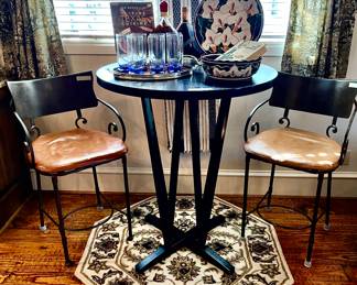 PUB TABLE WITH LEATHER CHAIRS, WE HAVE MORE!   