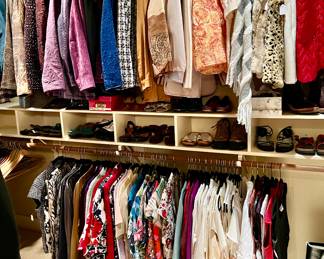 Women's closet: various sizes, St John, Ralph Lauren, Talbots, Chico's, Sundance, Cali, Michael Koss, Talbots, Jones New York, Ann Taylor, Cold Water Creek and more.