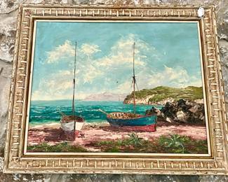 SEVERAL PIECES OF WONDERFUL VINTAGE ART, OIL PAINTINGS.  BRIGHT AND BEAUTIFUL!