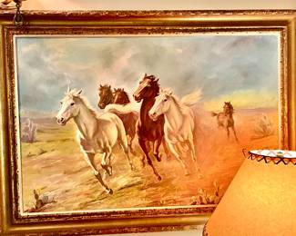 Beautiful Kurt Freundlinger horse oil painting. 