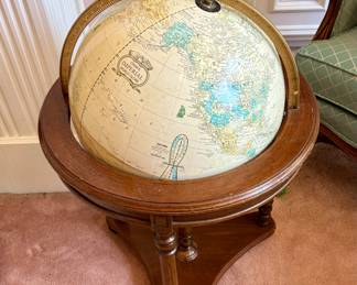 World Globe on Wooden Stand