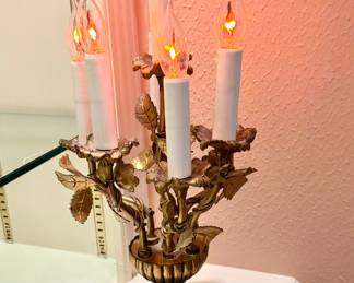 Electric Brass Table Candelabra Lamp