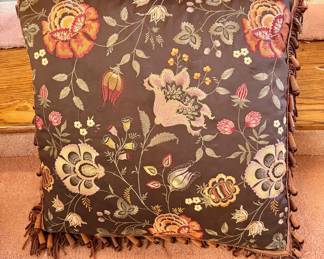 Silk needlepoint pillow