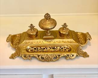 Brass Inkwell