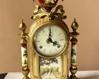 Vintage Italian Brass Mantel Winding Clock