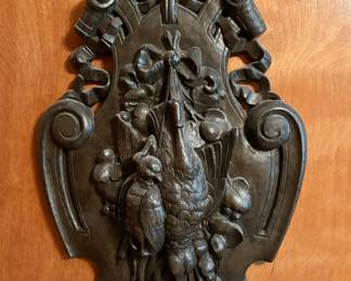 Vintage Cast Resin Faux Wood Game Plaque