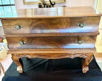 Vintage Italian Burled Wood Chest.