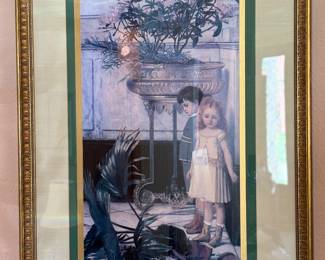 Framed Art Print Jan C Verhas "The Broken Flower Pot".