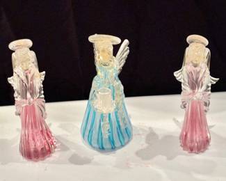 Vintage Murano Venetian Airtwist Glass Angles