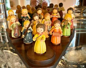 Italian Hand Carved Wood Toriart Angel Choir Set