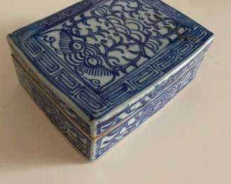 Asian Porcelain Blue and White Box
