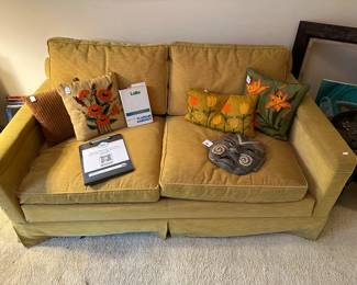 Vintage Loveseat, Vintage Pillows, Stone Mask