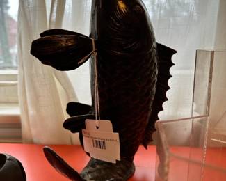 Japanese Patinated Bronze Koi Fish Vase