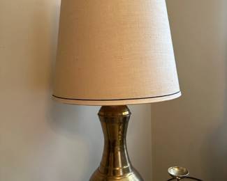 Marbro Brass Lamp, Brass Candlestick Holders