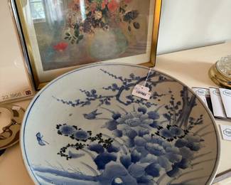 Blue and White Nature Scene Platter