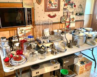 Pressure cookers, canning supplies, commercial coffee machines
