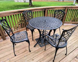 Beautiful five-piece wrought iron patio set