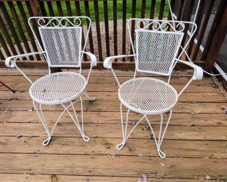 Wrought iron ice cream parlor chairs