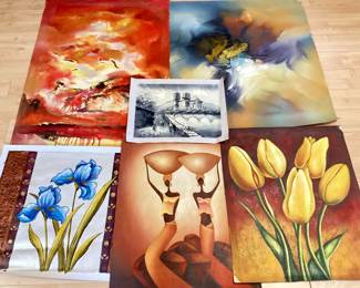 HAYE102 3RD Assortment of Oil on Canvas Paintings