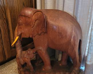 Large carved elephants 