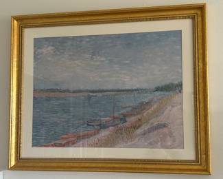 Vincent van Gogh framed print Les Canots Amarres