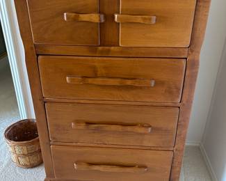 Unique handle tall dresser