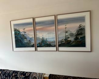 3 piece large original painting by local artist John Ebner