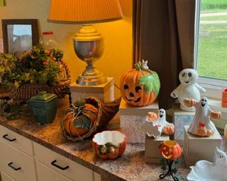 Pumpkin and fall decorations