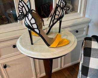 Black and yellow Butterfly Stilettos Shoes, Size 9