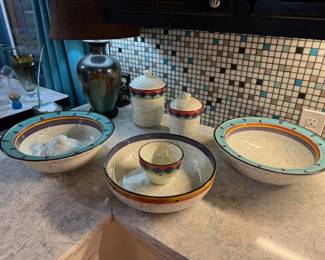 Treasure Craft Paradise Serving dishes and three canister set