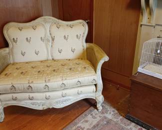 French provincial rooster motif Setee