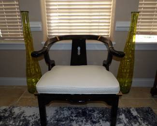 Asian black lacquer chair