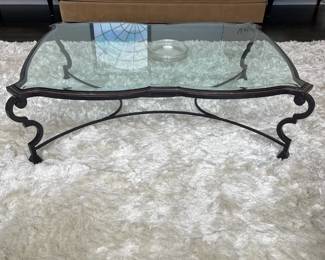 58" wide by 40" deep Iron Cocktail Table
