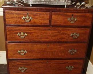 2 OVER 3 ANTIQUE ENGLISH CHEST